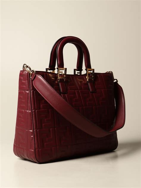 fendi nera bordeaux pelle lucida|Borse Donna Fendi .